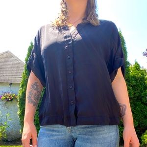 XXI Black silk like shirt